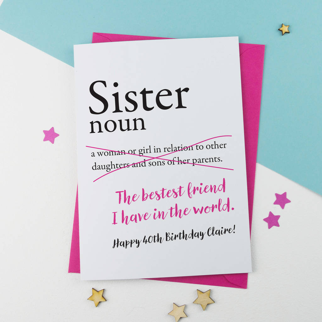 Funny Birthday Cards For Sisters
 sister birthday card personalised by a is for alphabet
