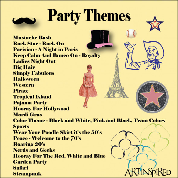 Funny Birthday Party Names
 Bunco Themes