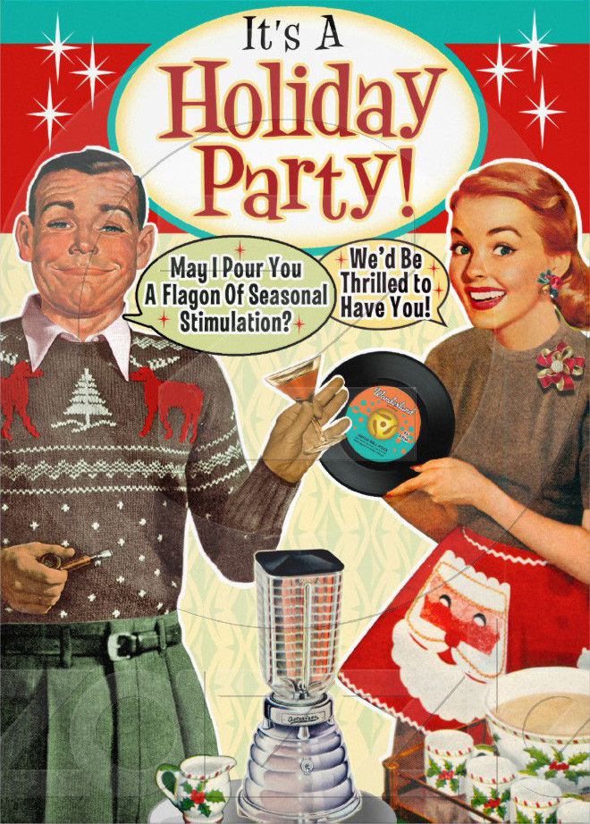 Funny Holiday Party Ideas
 Retro Christmas Party Invitations
