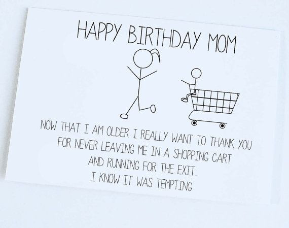 Funny Mother Birthday Quotes
 Mother Birthday Mom Birthday Funny Birthday Card Silly