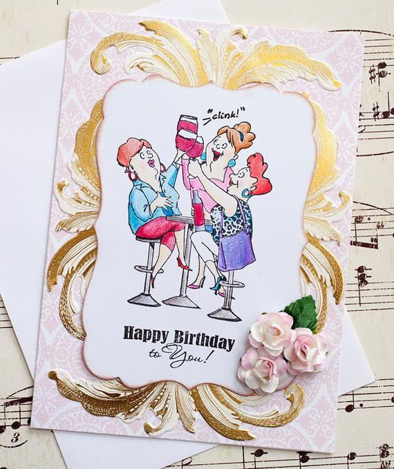 Funny Old Lady Birthday Cards
 Funny Birthday Card Old La s Card Wine Lovers Card