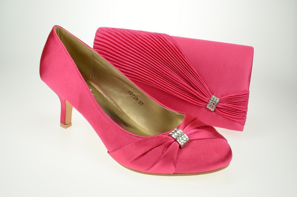 Fuschia Shoes For Wedding
 WOMENS HOT PINK FUSCHIA WEDDING PROM EVENING SHOES