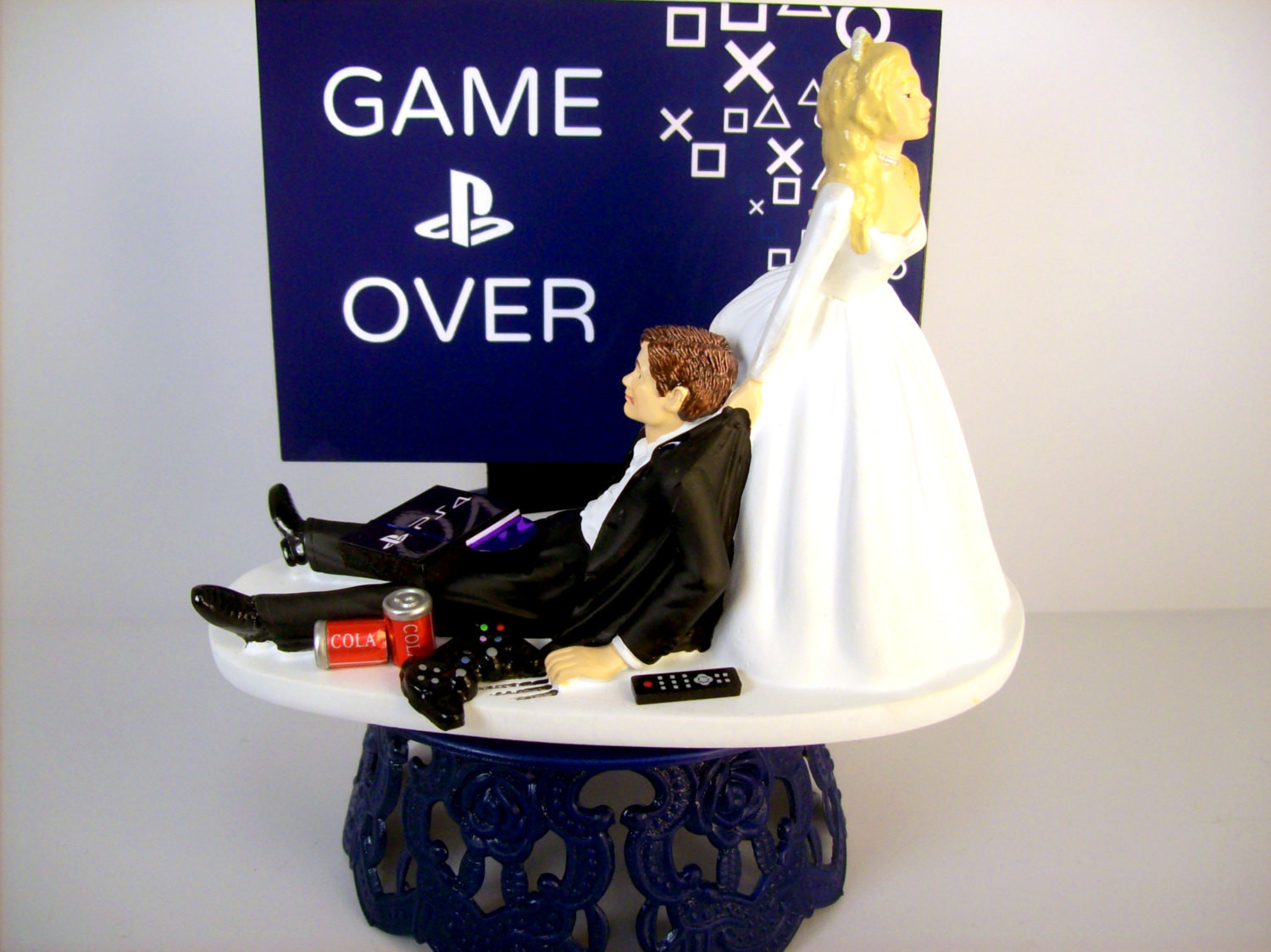 Gamer Wedding Cake Topper
 Funny Wedding Cake Topper Custom GAME OVER Video by mikeg1968