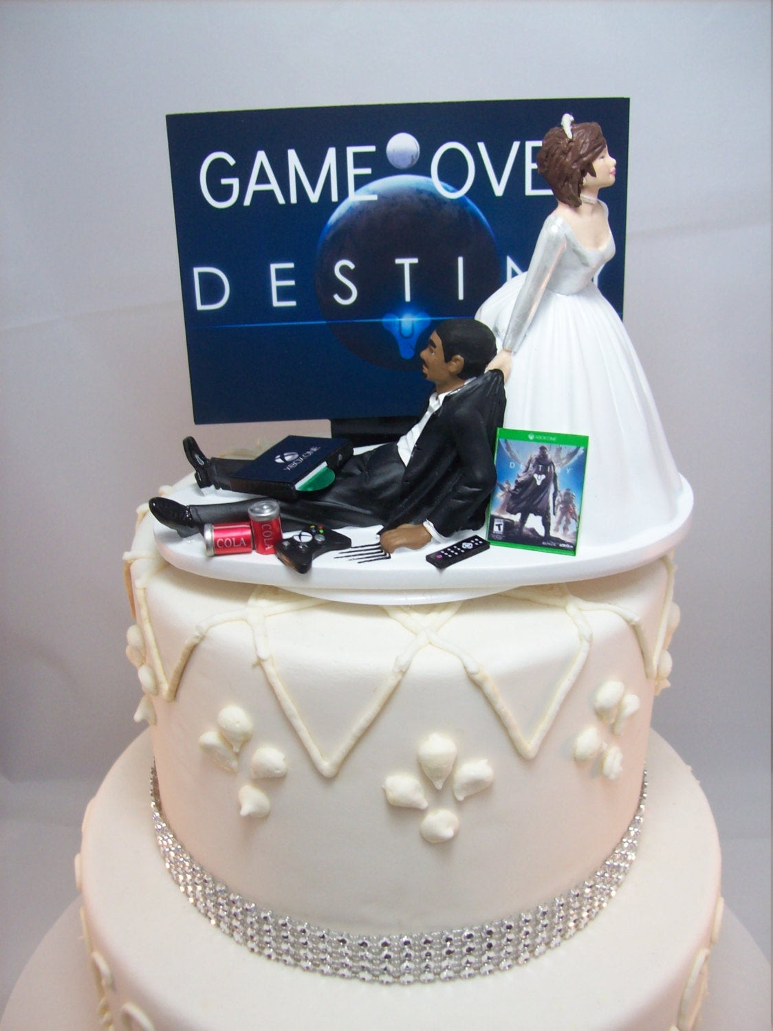 Gamer Wedding Cake Topper
 Funny Wedding Cake Topper DEST Game Over Gamer Gaming