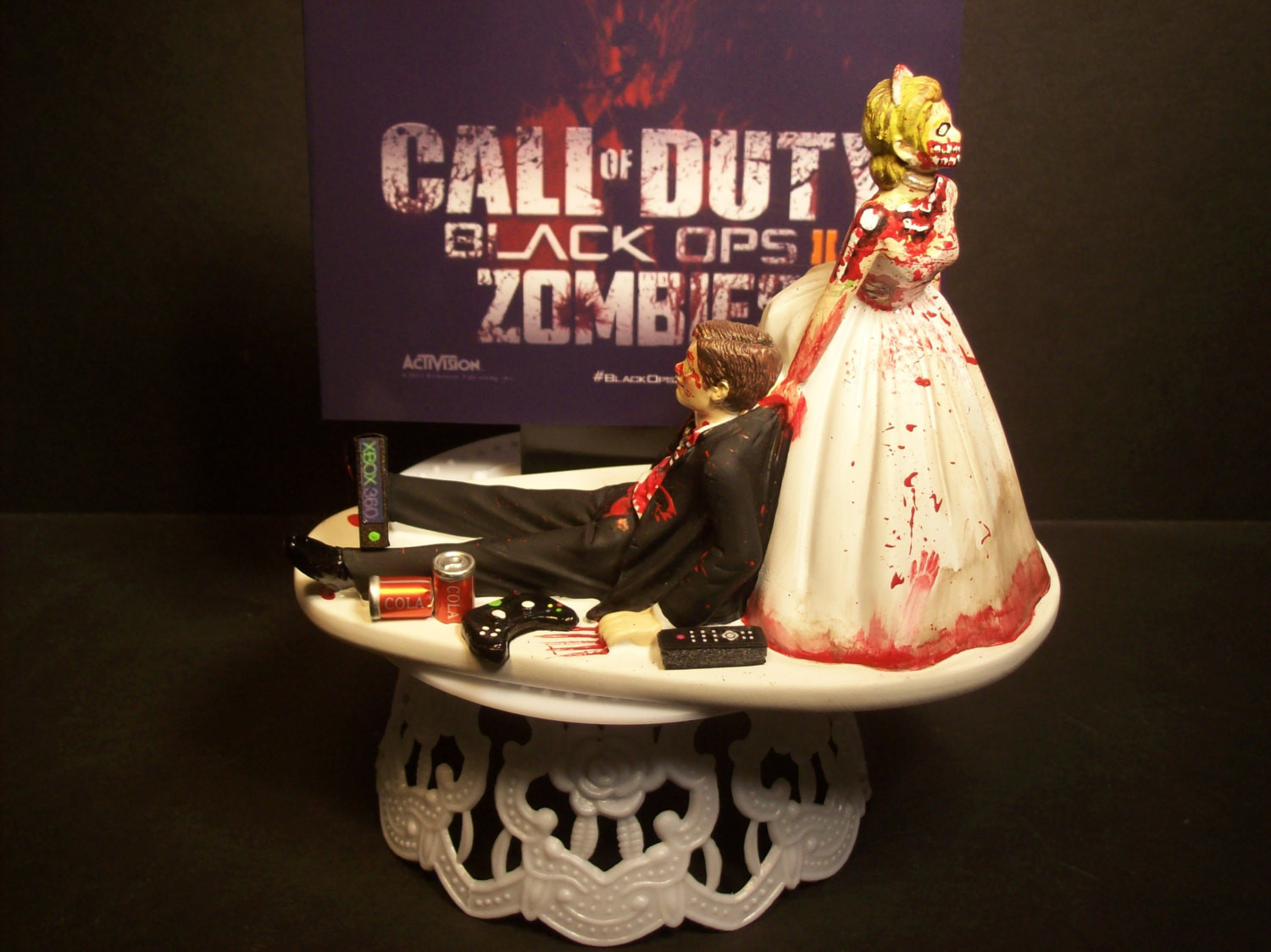 Gamer Wedding Cake Topper
 Funny Wedding Cake Topper COD ZOMBIES Zombie Game Over Gamer