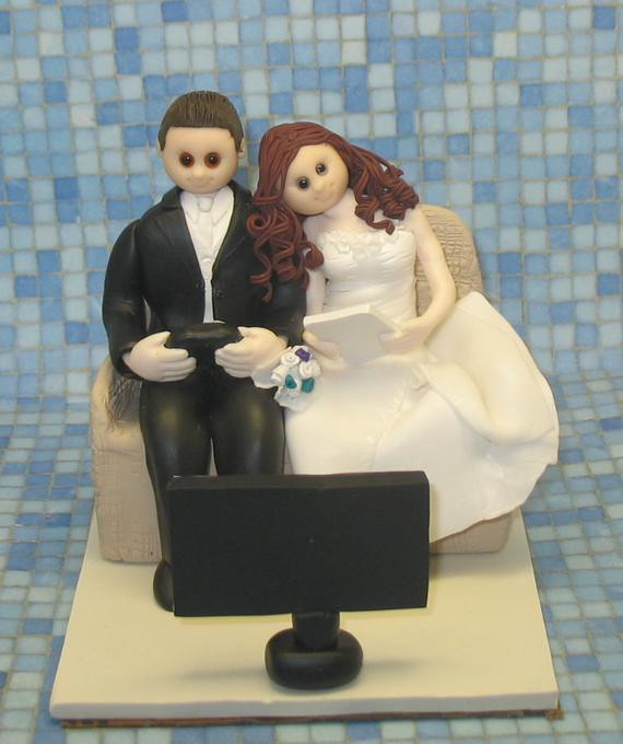 Gamer Wedding Cake Topper
 Items similar to Custom Wedding Cake Topper Video game
