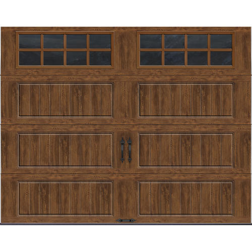 Garage Doors Menards
 Ideal Door Designer Oak Dark Insulated Garage Door with