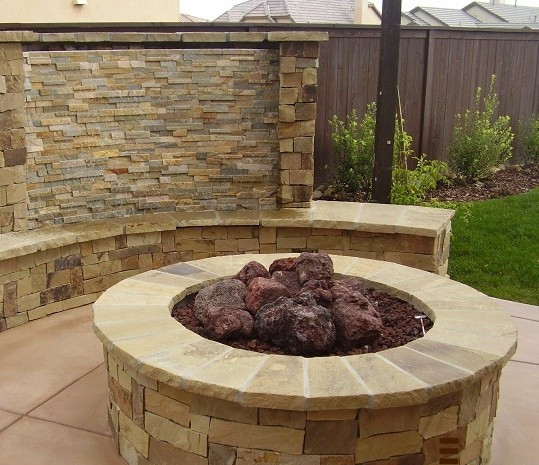 Gas Stone Fire Pit
 Natural Gas Round Stone Fire Pit