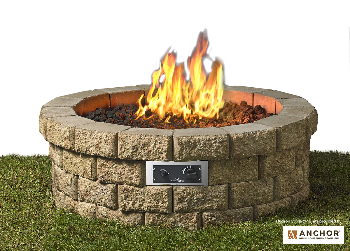 Gas Stone Fire Pit
 New Product Hudson Stone™ Gas Fire Pit Kit