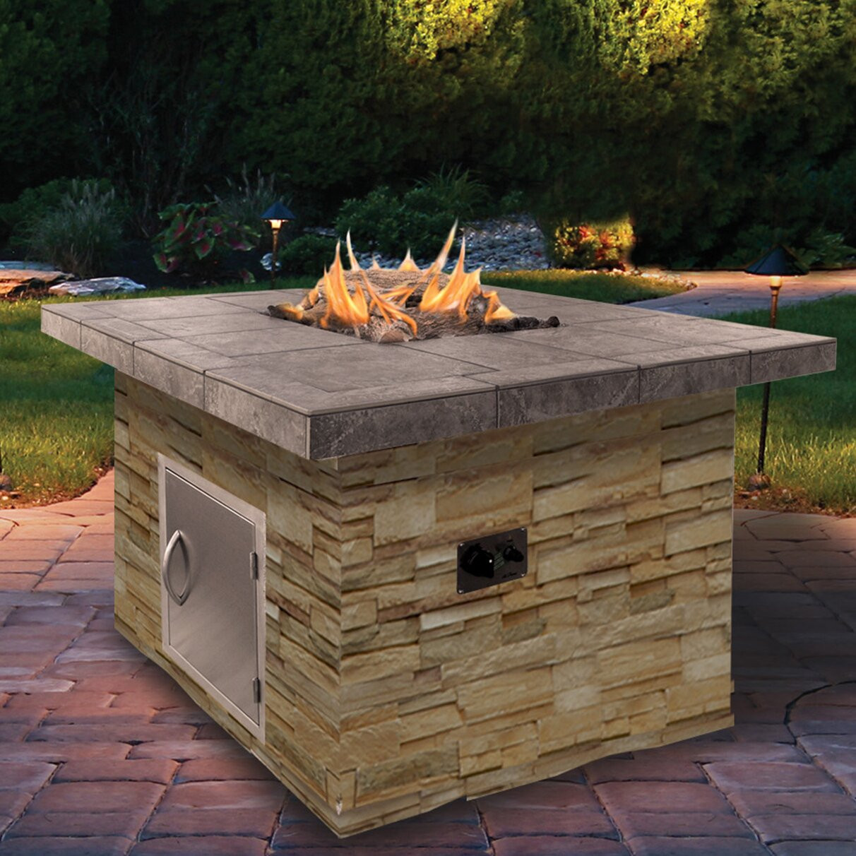 Gas Stone Fire Pit
 Natural Stone Propane Gas Fire Pit