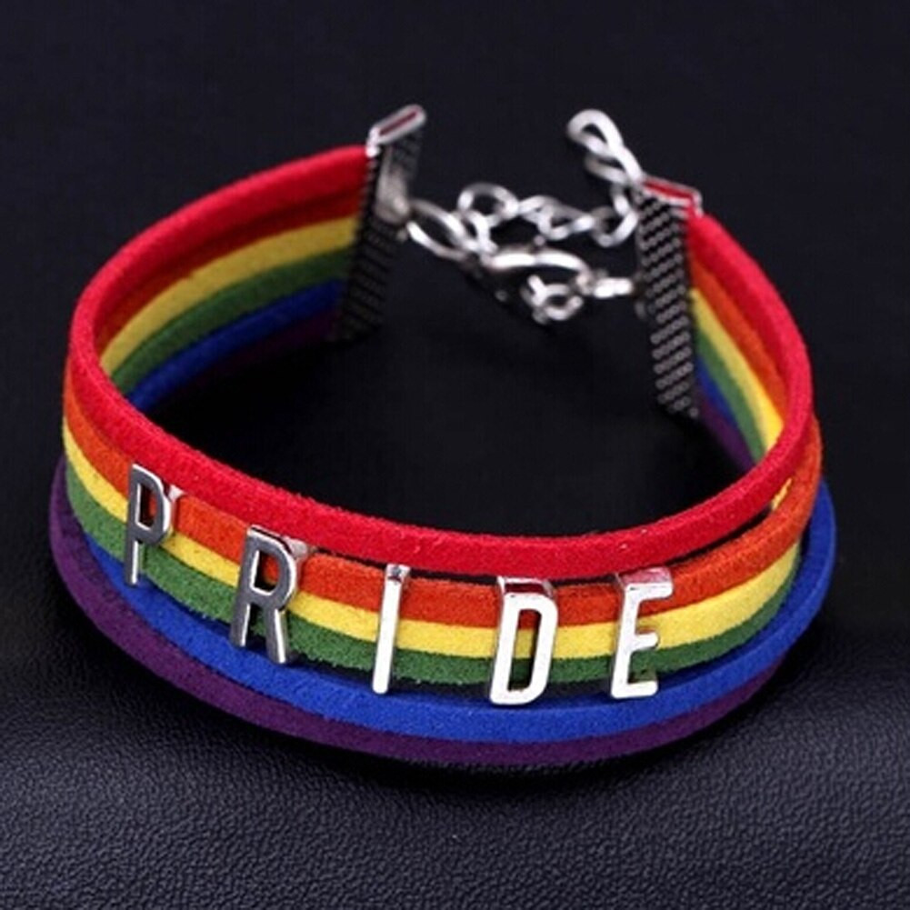 Gay Pride Bracelet
 Hot Selling Handmade Pride Charm Heart Brainded Brancelet