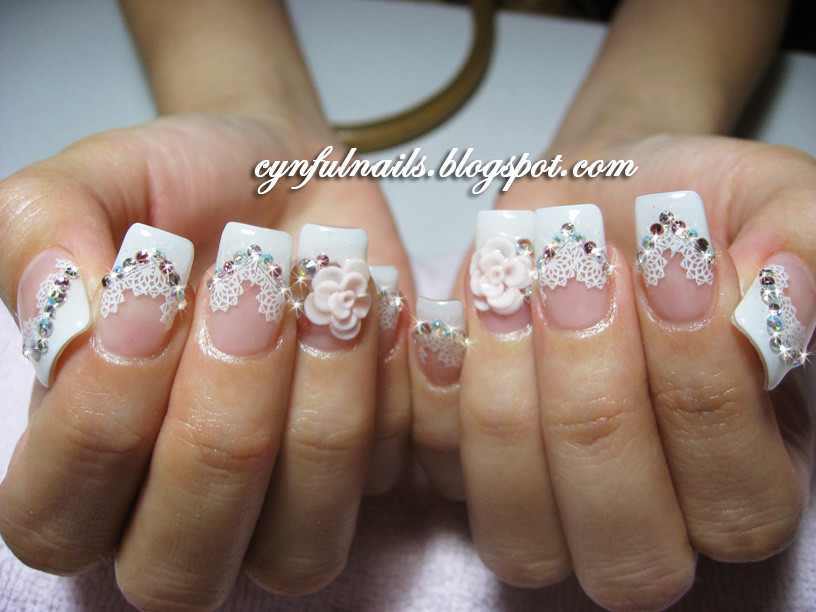 Gel Or Acrylic Nails For Wedding
 Cynful Nails Bridal french lace nails