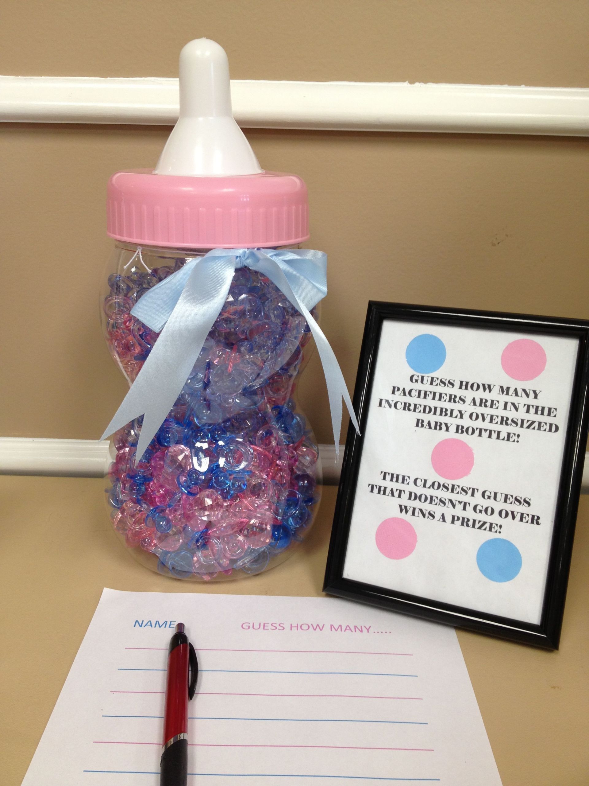 Gender Party Game Ideas
 Gender reveal party game ess the amount in the bottle