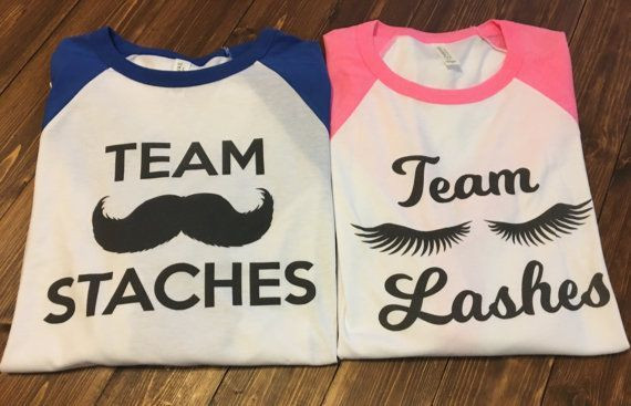 Gender Reveal Party Shirt Ideas
 Staches and Lashes Gender Reveal Shirts Gender Reveal