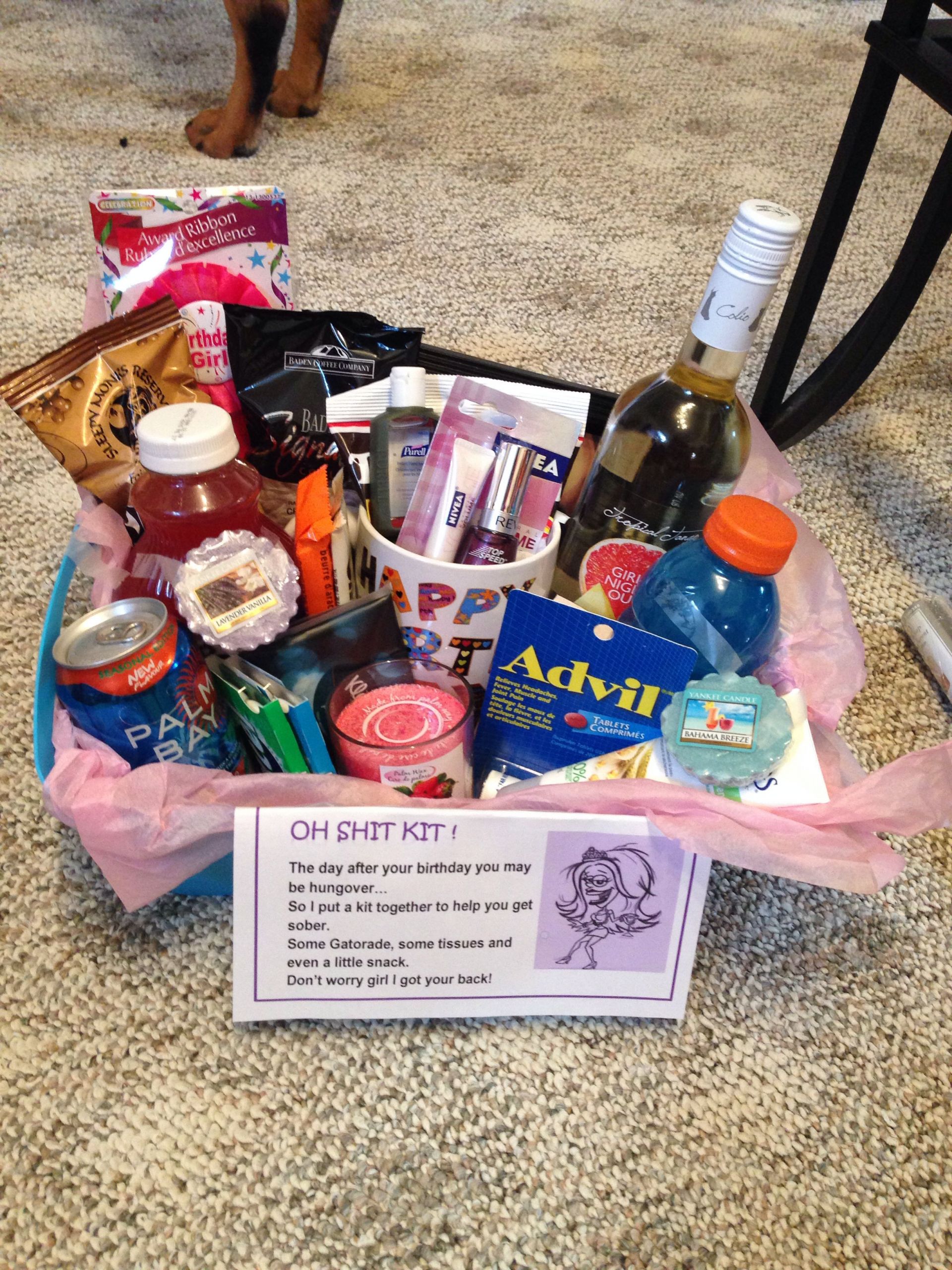 Gift Basket Ideas For Friends
 I made this for my best friends 21 st birthday Pretty