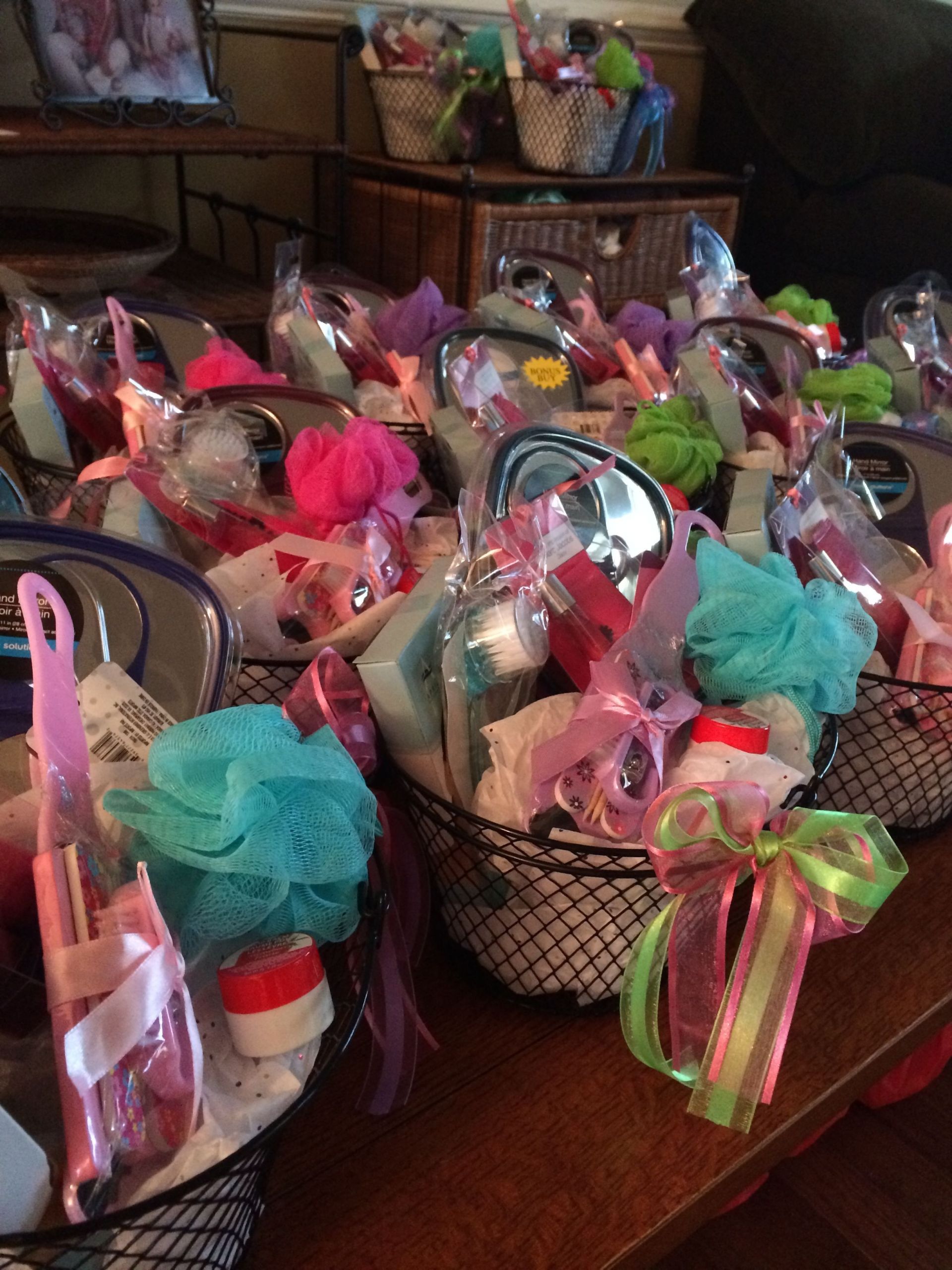 Gift Baskets Ideas For Women
 These were the take home t baskets for the guests They