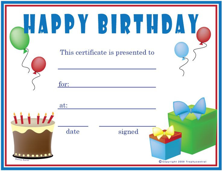 Gift Certificates For Kids
 Free Birthday Boy Certificates Certificate Free