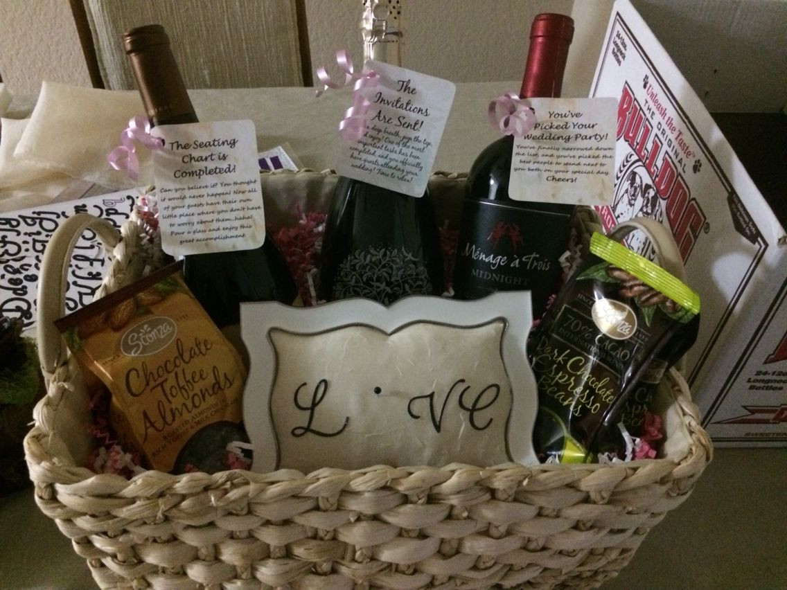 Gift Ideas For Engaged Couples
 Engagement party t basket for a great couple