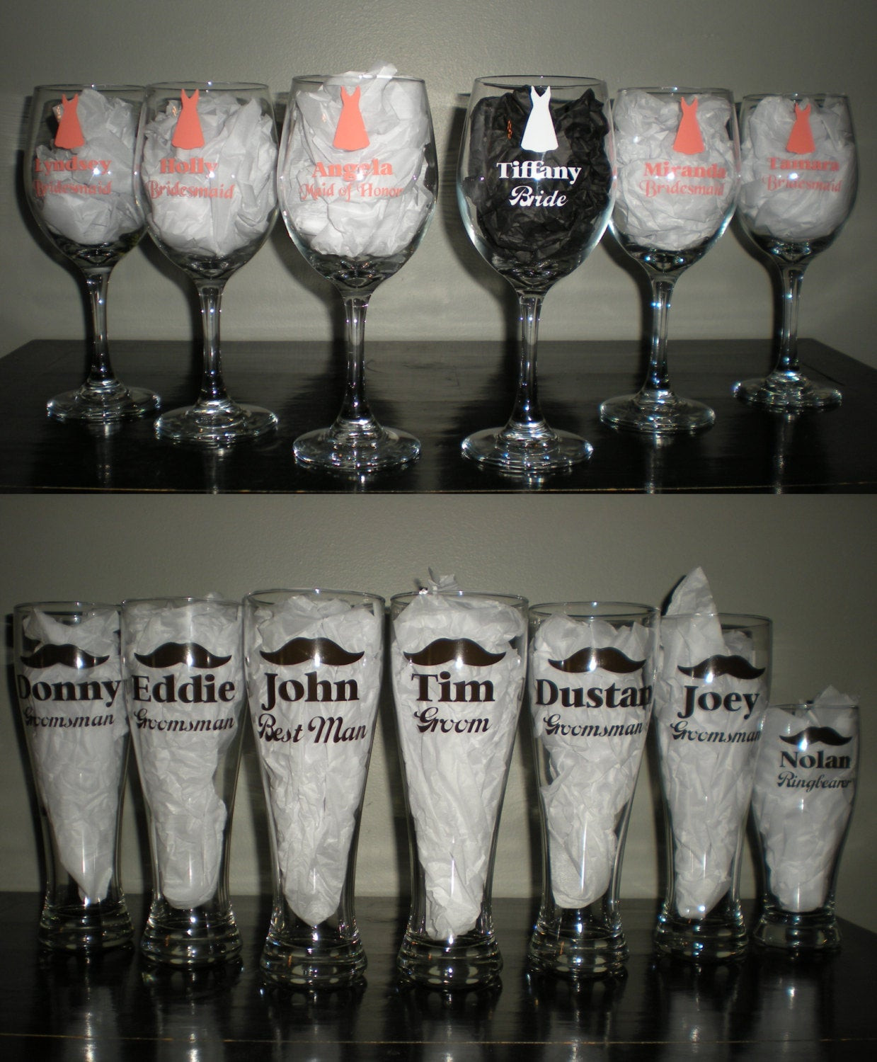 Gift Ideas For Wedding Party
 Wedding Party Wine Beer Glasses Set Bridal Gift Bridesmaids
