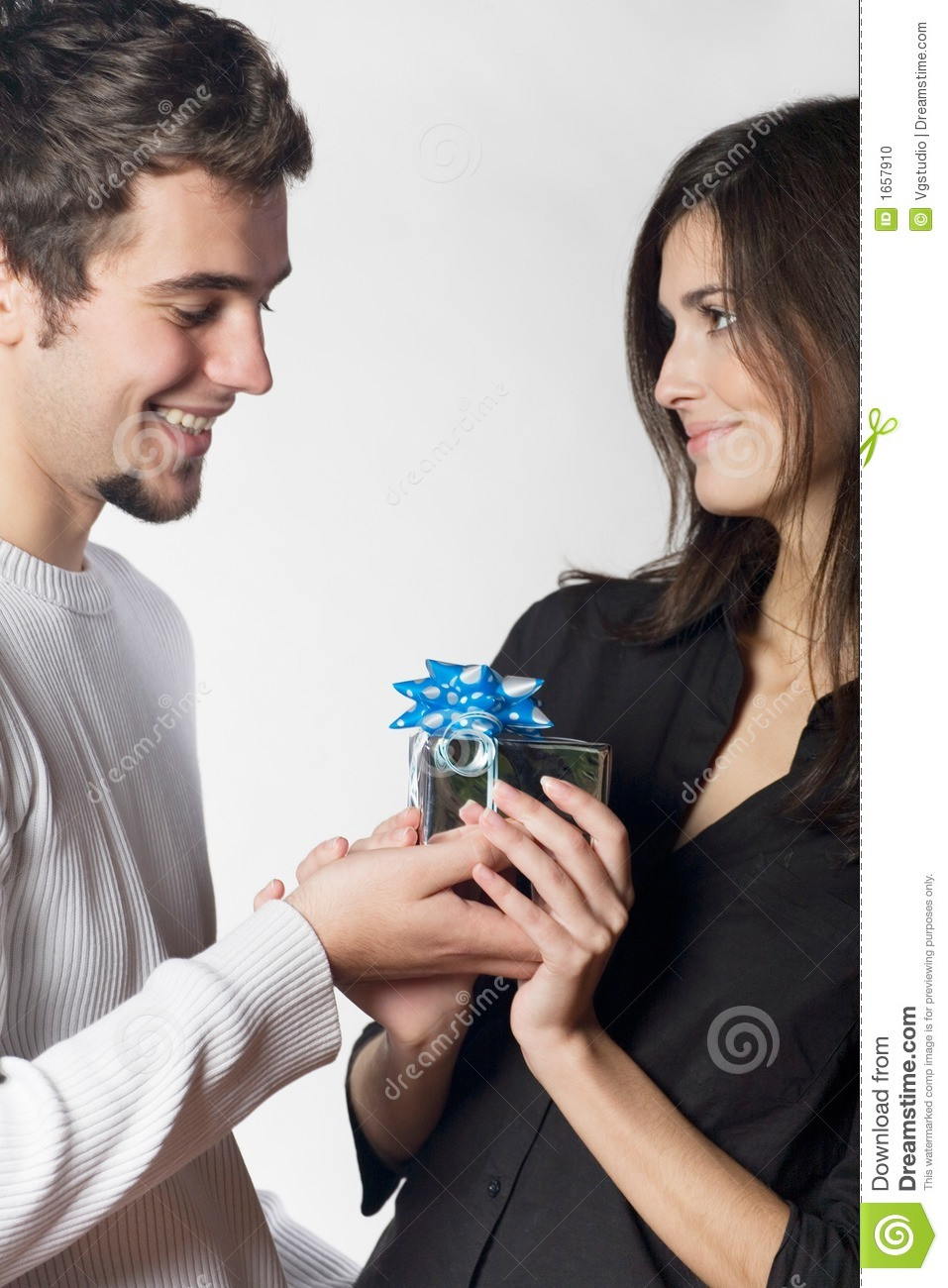 Gift Ideas For Young Couple
 Couple With Gift Box Stock Image
