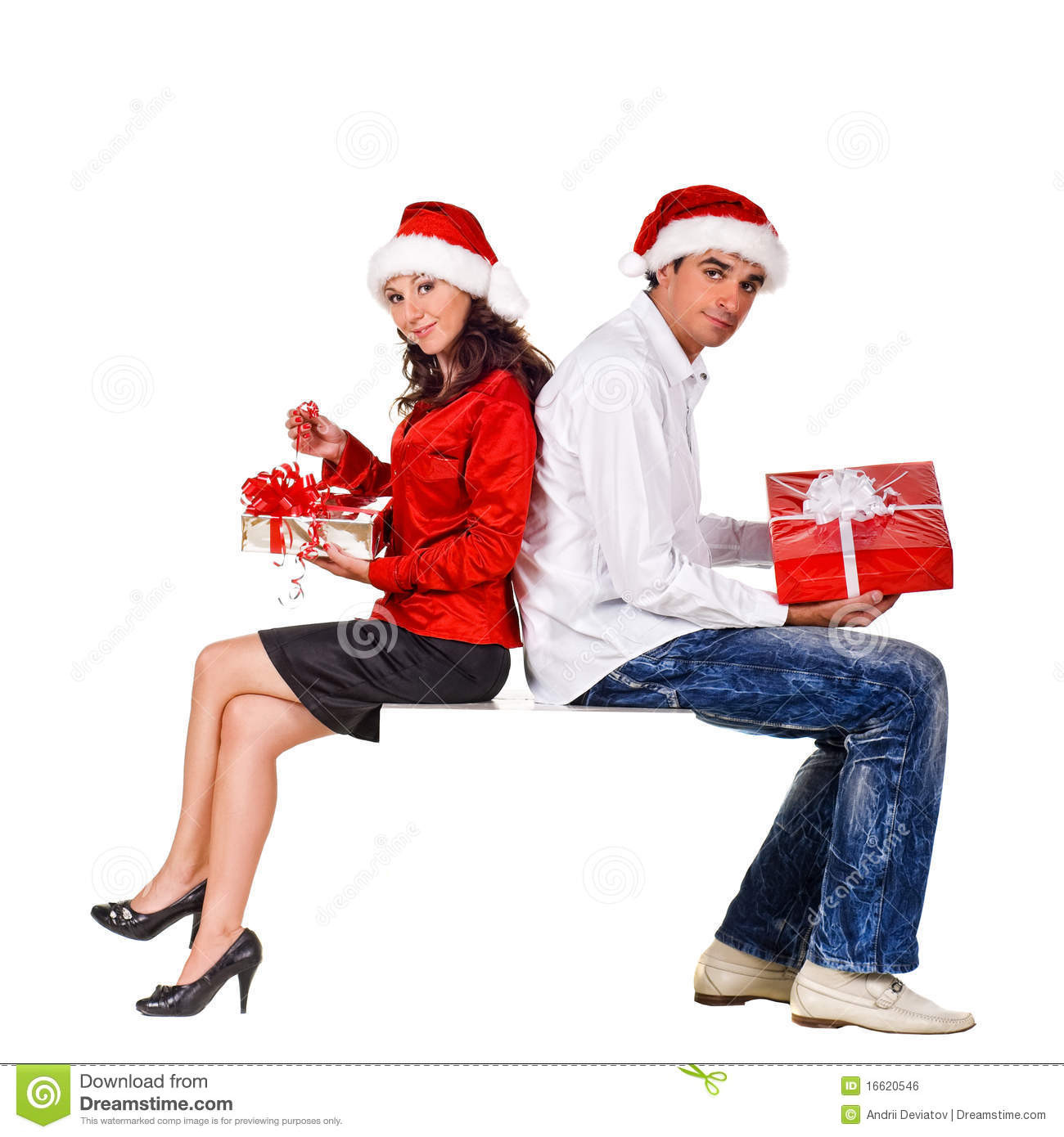 Gift Ideas For Young Couple
 Young Happy Couple With A Christmas Gifts Royalty Free