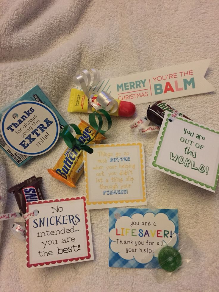 Gift Ideas To Say Thank You For Helping
 Thank you and appreciation snacks candy gum lip balm