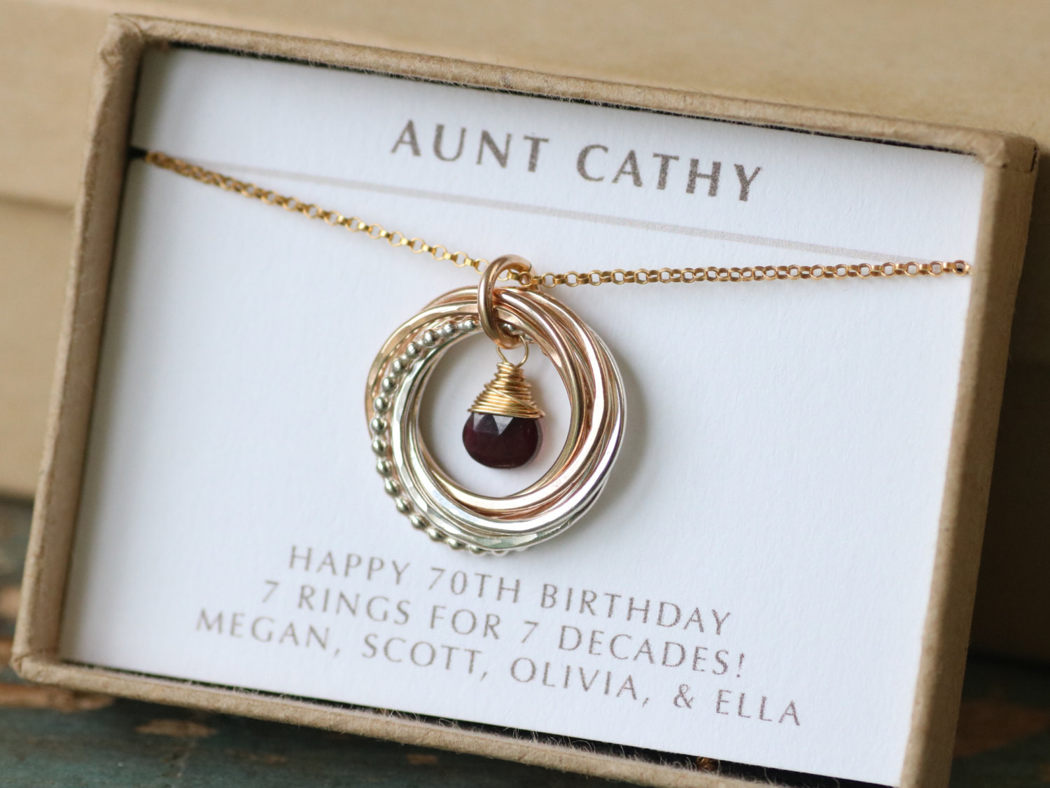 Gifts For 70th Birthday
 70th birthday t for women garnet necklace jewellery