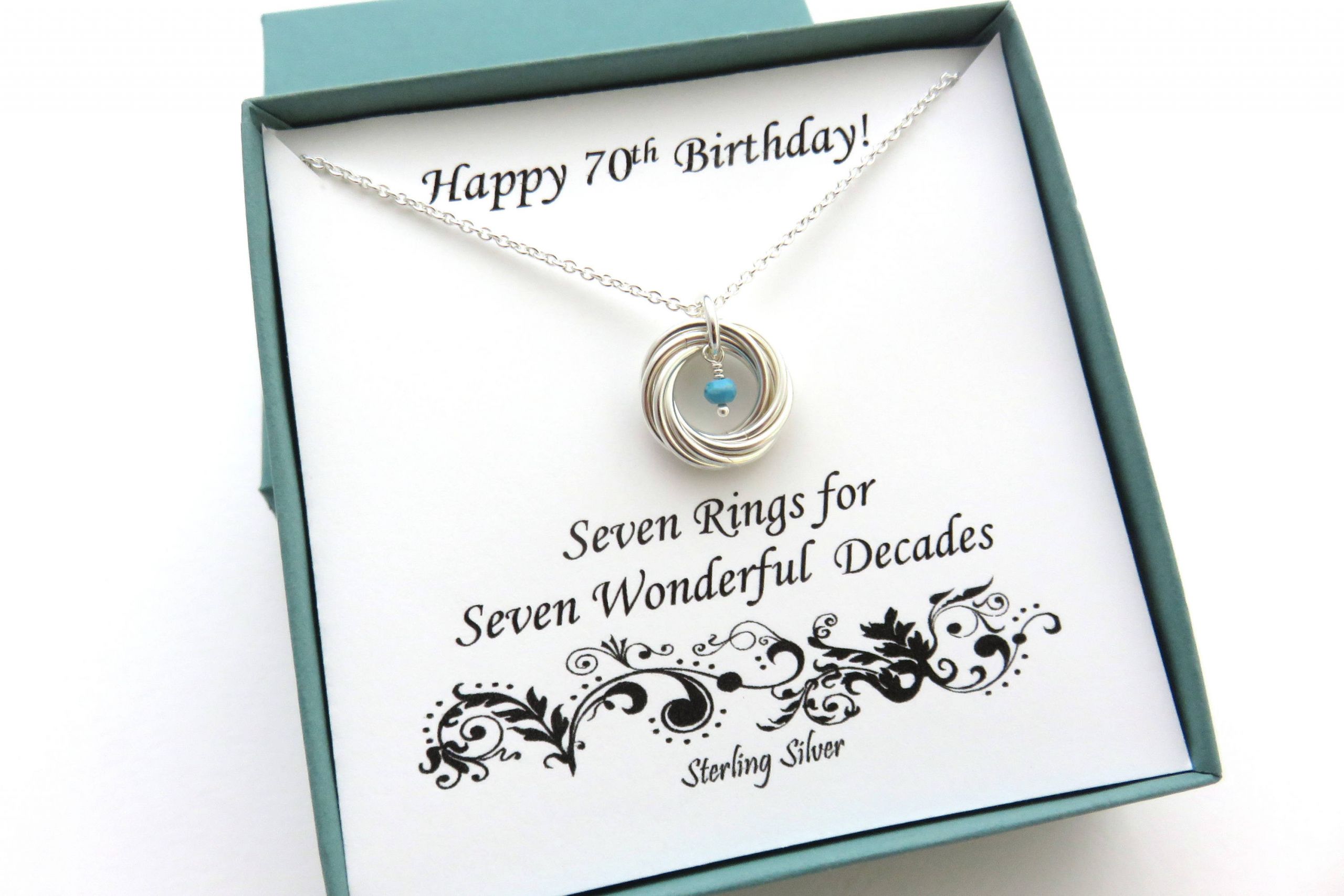 Gifts For 70th Birthday
 70th Birthday Birthstone Necklace 70th Birthday Gift for