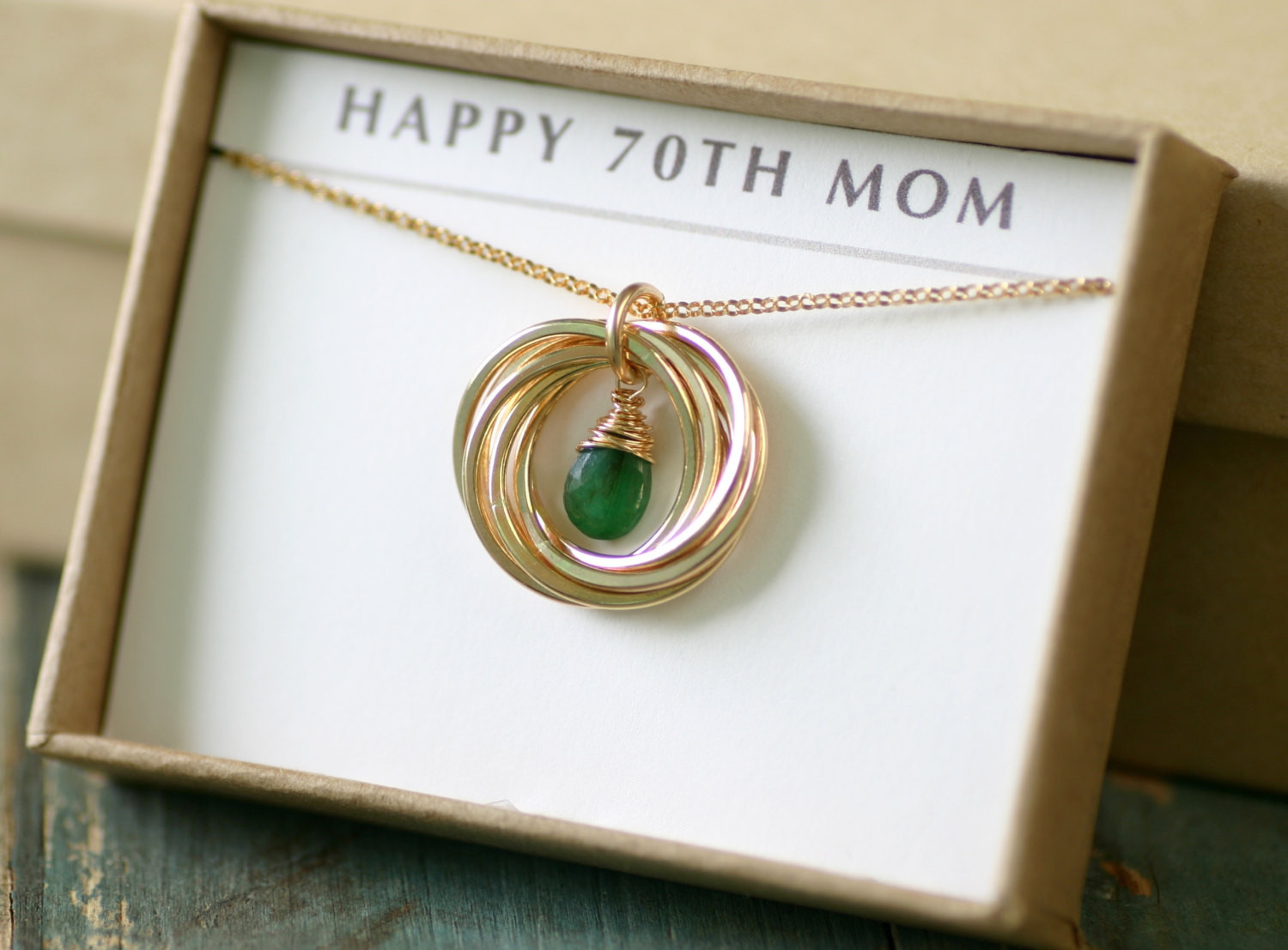 Gifts For 70th Birthday
 70th birthday t for mom necklace emerald May birthstone