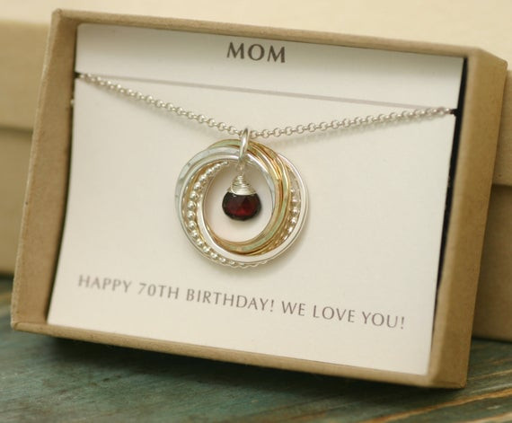 Gifts For 70th Birthday
 70th birthday t for women garnet necklace by