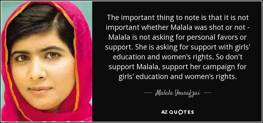 Girl Education Quotes
 Malala Yousafzai quote The important thing to note is
