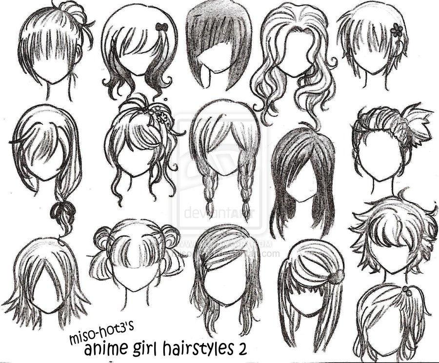 Girl Hairstyles Drawing
 Different Animie hairs Anime Fanpop
