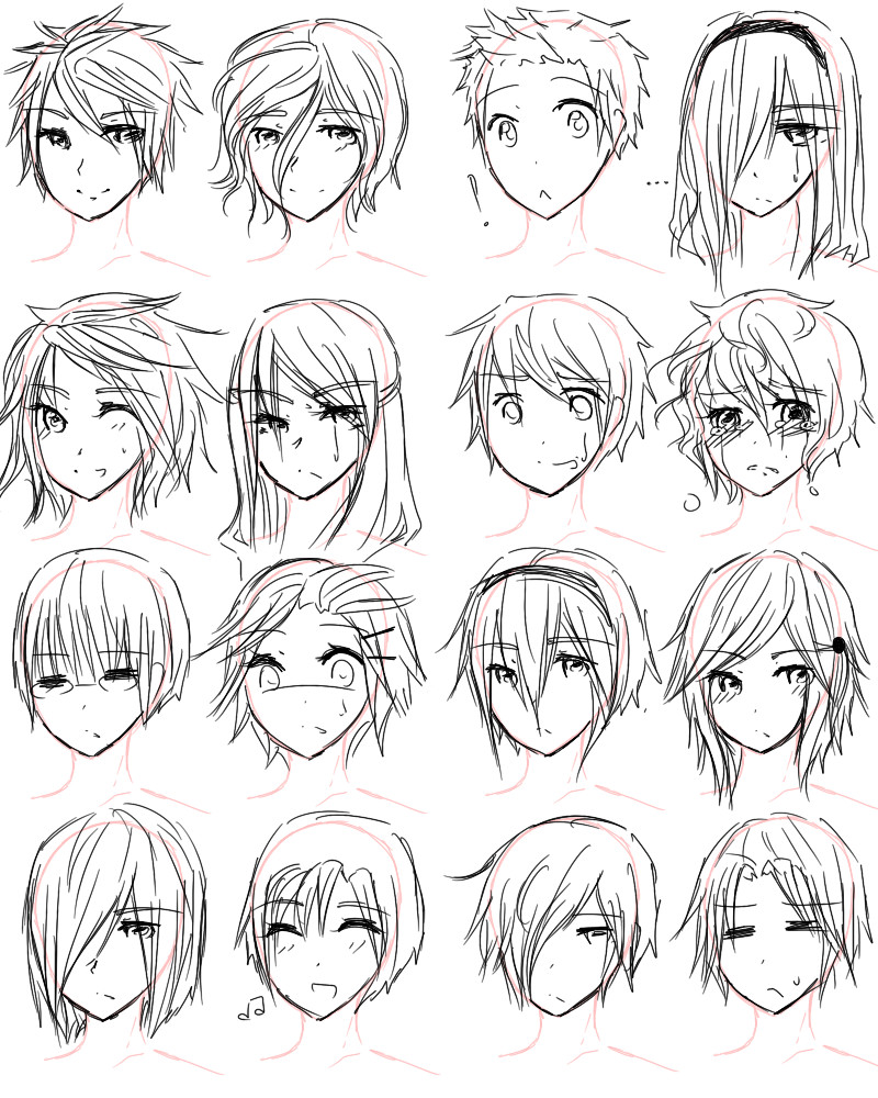 Girl Hairstyles Drawing
 How to Draw Anime Hairstyles for Girls