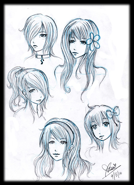 Girl Hairstyles Drawing
 Girl Hairstyles by alwizhyper on DeviantArt