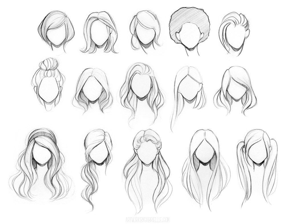 Girl Hairstyles Drawing
 Character Hair Reference Sheet by gabbyd70 on DeviantArt