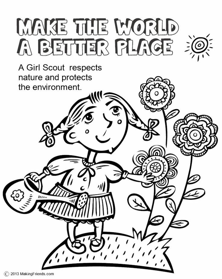 Girl Scout Coloring Pages Printable
 Girl Scouts Make the World a Better Place This coloring