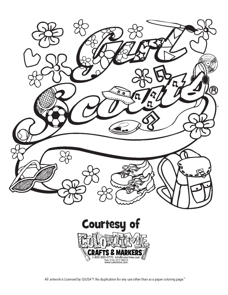 Girl Scout Coloring Pages Printable
 Junior Girl Scout Coloring Pages Sketch Coloring Page