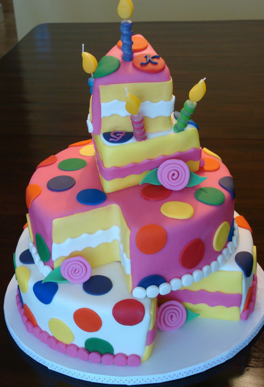 Girls Birthday Cake
 Debby s Cakes Topsy Turvy Polka Dot Birthday "Cake"