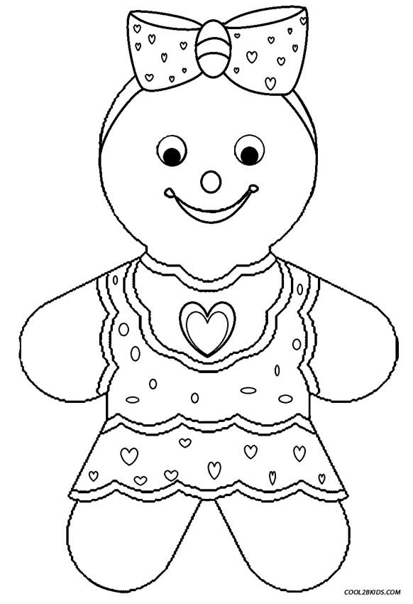 Girls Christmas Coloring Pages
 Printable Gingerbread House Coloring Pages For Kids