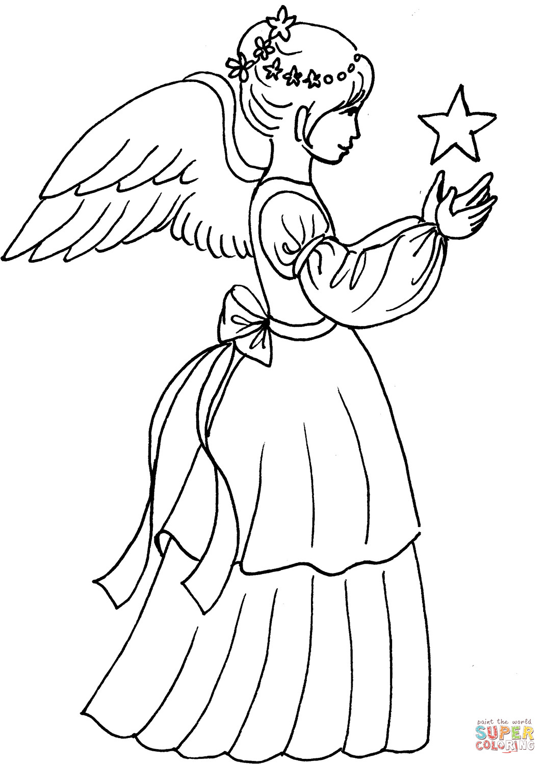Girls Christmas Coloring Pages
 Christmas Angel Drawing at GetDrawings