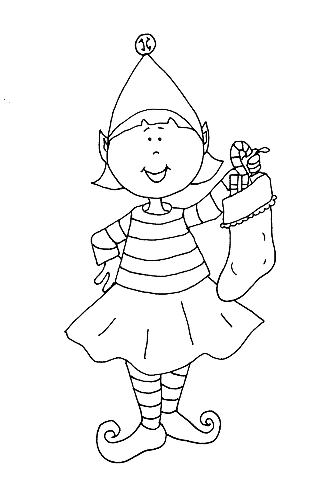 Girls Christmas Coloring Pages
 Free Dearie Dolls Digi Stamps Elf Girl