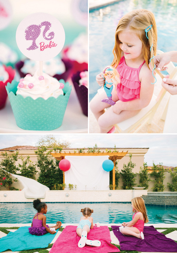 Girls Pool Party Ideas
 Pearl Princess Barbie Pool Party Movie Inspired