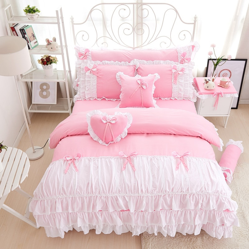 Girls Princess Bedroom Sets
 Cotton Korea Princess Girls Bedding Set King Queen