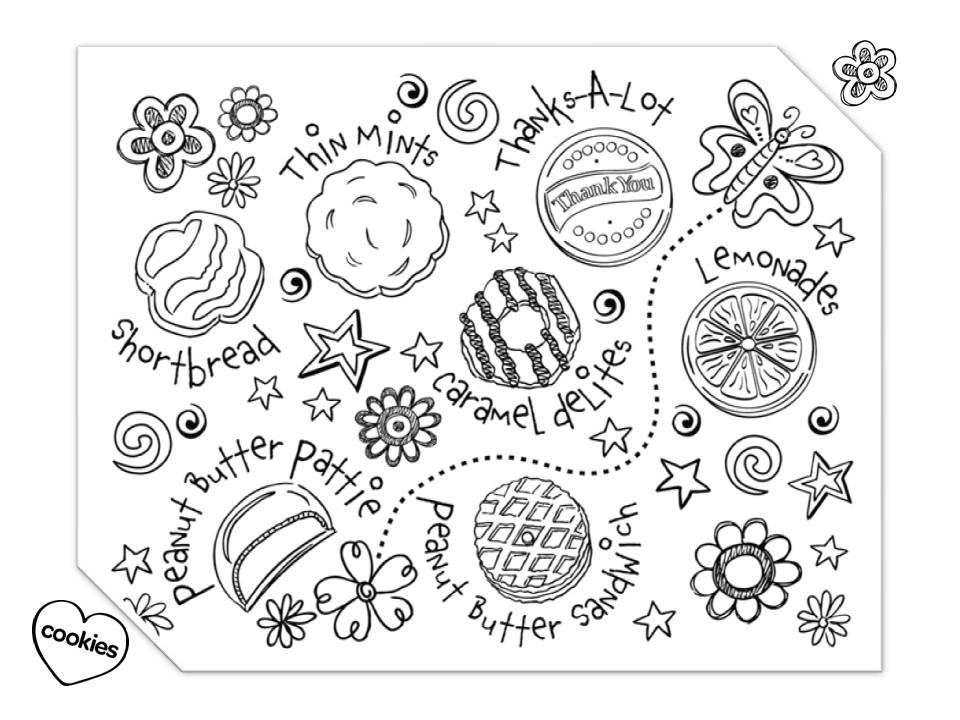 Girls Scout Cookie Coloring Pages
 Girl scout cookies coloring pages timeless miracle