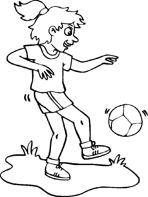 Girls Soccer Coloring Pages
 This Girl Is Practising Her Ball Handling For Soccer Game