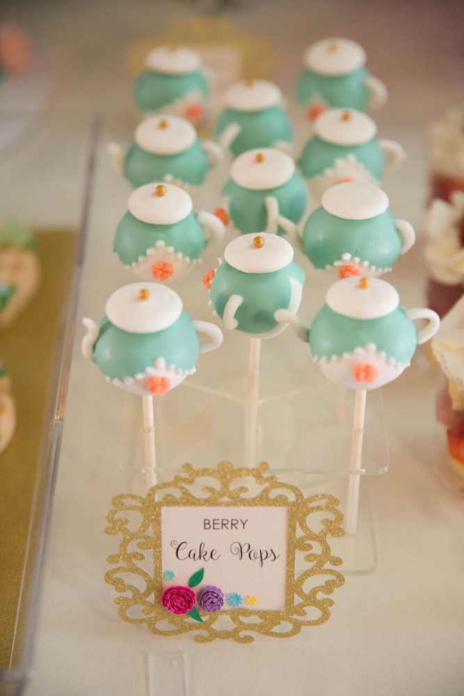 Girls Tea Party Ideas
 Love the teapot cake pops at this little girls 1st