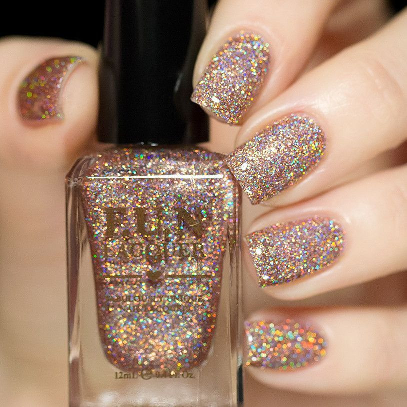 Glitter Nail Colors
 Bronze holographic glitter nail polish – Fun Lacquer on