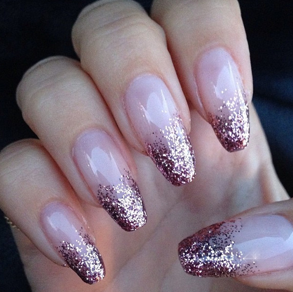 Glitter Pointy Nails
 30 Pointy Nail Designs