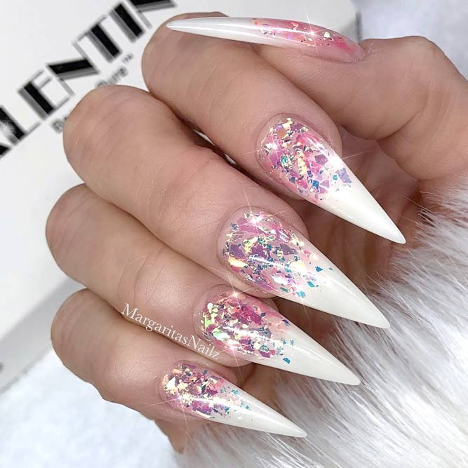 Glitter Pointy Nails
 Pointy Nails Designs Nail Ftempo