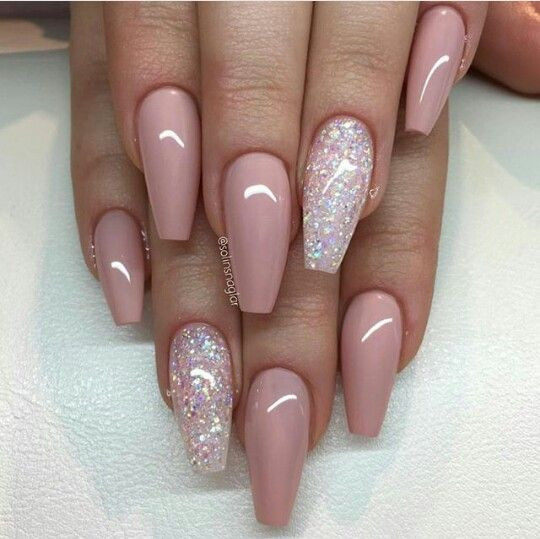Glitter Tip Acrylic Nails
 So pretty and soft in 2019